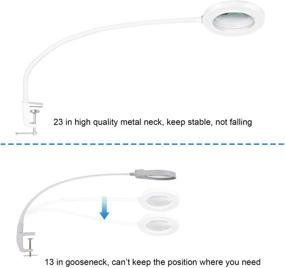 img 1 attached to 🔍 Luminous Clamping Magnifier: LANCOSC LED Desk Lamp with 5X Real Glass Lens, 3 Color Modes, Stepless Dimming, 23" Flexible Gooseneck - Perfect for Sewing, Painting, Reading, Workbench, and Close Work