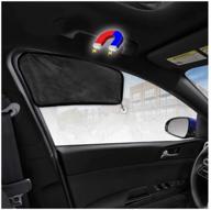 ggomaart car driver window sun shade - universal reversible magnetic curtain for driver and passenger with sun protection block damage from direct bright sunlight logo