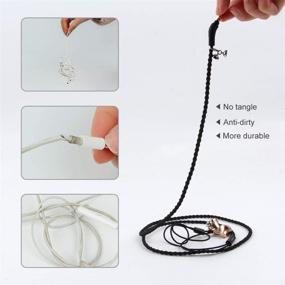img 1 attached to 🎧 URIZONS Earbuds, Earphones, Headphones, Headsets with Microphone Remote for iPhone, iPad, Mac, Laptop Android Devices - Silver Fabric Braided Wristband Bracelet