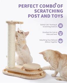 img 3 attached to Enhance Your Cat's Playtime with the 🐾 Made4Pets Wooden Cat Scratching Post and Interactive Cat Toy