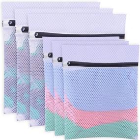 img 4 attached to 👝 BAGAIL Set of 6 Mesh Laundry Bags: Essential Travel Storage & Organization Solution for Sweaters, Blouses, Hosiery, Bras, and More!