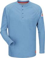 bulwark sleeve comfort henley medium men's clothing for shirts logo