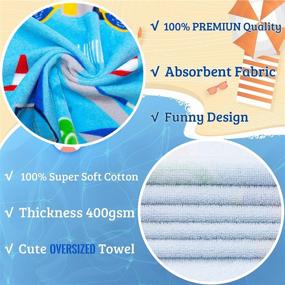 img 2 attached to 🏖️ Excavator Theme Kids Beach/Pool/Bath Hooded Towel, Oversized 30''x50'' Boys Girls Swim Surf Camping Hood Towel, Absorbent Cotton Cover Up/Poncho/Bathrobe for Toddlers to 12 Years (3T-12Y)
