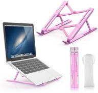 🎀 pink laptop stand: foldable and portable notebook riser with adjustable height and angle - suitable for all laptops and tablets logo