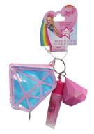 💎 sparkling jojo siwa diamond lip keychain gloss, balm and coin purse - pink & blue - one size: a shining accessory for style and fun! logo