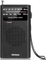 portable radio pocket am fm transistor radio: battery operated with loud speaker, earphone jack, great reception & stereo bass sound - perfect gift for elderly logo