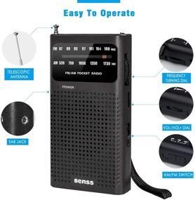 img 3 attached to Portable Radio Pocket AM FM Transistor Radio: Battery Operated with Loud Speaker, Earphone Jack, Great Reception & Stereo Bass Sound - Perfect Gift for Elderly