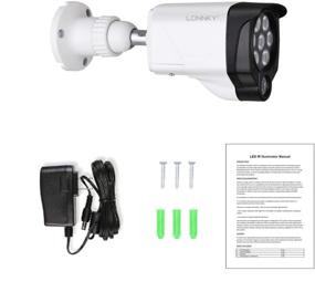 img 1 attached to 🌙 LONNKY ИК-осветитель широкого угла 8-светодиодный 90-градусный 30-метровый инфракрасный фонарь для наружных камер видеонаблюдения, IP-камеры, камеры типа bullet и dome - улучшенная видимость для ночного наблюдения (белый)