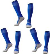 🧦 clootess knee high cotton soccer socks for kids, youth, and adults - football sock for boys and girls with towel bottom logo