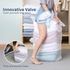 img 2 attached to 🛍️ VELMADE 6-Pack Jumbo Cube Vacuum Storage Bags for Clothes, Bedding, Duvets, Quilts, Pillows, Blankets, Curtains - Space Saver Bags (6 Pcs, 31.5X39.4X15In)