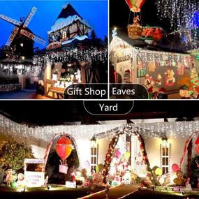 img 2 attached to Hezbjiti 400 LED 32.8 FT Outdoor Curtain Lights: Christmas Decorations for Window, Party, and Garden - 8 Modes, Cold White