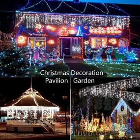 img 1 attached to Hezbjiti 400 LED 32.8 FT Outdoor Curtain Lights: Christmas Decorations for Window, Party, and Garden - 8 Modes, Cold White