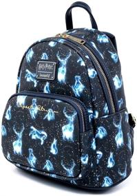 img 3 attached to Loungefly Harry Potter Expecto Patronus Women's Shoulder Bag Purse - All Over Print, Double Strap Design