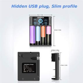 img 1 attached to 🔋 DOTTMON 4 Bay Universal Charger for AA/AAA/C/D Ni-MH/Ni-Cd Batteries & 18650/14500/26650/16340/17500/32650 Li-ion Batteries, LCD Display/Compatible with Both Battery Types