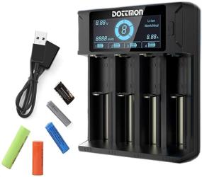 img 4 attached to 🔋 DOTTMON 4 Bay Universal Charger for AA/AAA/C/D Ni-MH/Ni-Cd Batteries & 18650/14500/26650/16340/17500/32650 Li-ion Batteries, LCD Display/Compatible with Both Battery Types