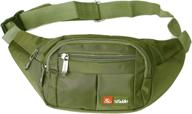 🎒 adjustable toudorp fanny pack with 4 pockets, ideal for men and women - perfect for running, cycling, and fishing, waist/bum bag with an adjustable belt (26-44 inches) logo