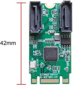 img 2 attached to 🔌 ASM1061R M.2 B+M ключ 22x42 PCIe шина для SATA 6 G III RAID-карты расширения с 2 портами, SI-ADA40126