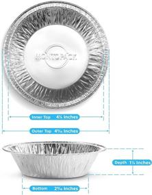 img 1 attached to 🥧 MontoPack Одноразовая 5-дюймовая алюминиевая форма для пирога / тарта (50 штук) - Идеальное решение для выпечки мини-пирогов, тортов и киш! Подходит для использования в духовке, можно стопками, универсально.