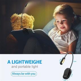 img 1 attached to 📚 AMIR Upgraded Rechargeable 5 LED Mini Book Light: Clip-on Reading Lamp with 3 Colors, 3 Brightness Levels, Eye-Care Technology, Lightweight Design, up to 60 Hours Reading (9 Levels)