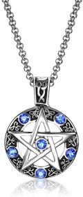 img 4 attached to Pentagram Pentacle Necklace Stainless Pendant Girls' Jewelry