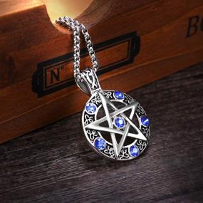 img 3 attached to Pentagram Pentacle Necklace Stainless Pendant Girls' Jewelry