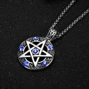 img 2 attached to Pentagram Pentacle Necklace Stainless Pendant Girls' Jewelry