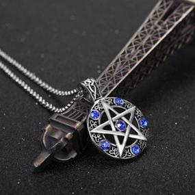 img 1 attached to Pentagram Pentacle Necklace Stainless Pendant Girls' Jewelry