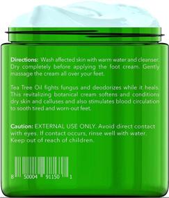 img 2 attached to 👣 Moisturizing Tea Tree Foot Cream for Dry Cracked Feet - Treat Athlete's Foot Fungus, Nail Fungus, Ringworm, Jock Itch, and Itchy Skin - 8 oz Tea Tree Cream