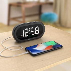 img 3 attached to ⏰ USCCE Small LED Alarm Clock with Snooze, Easy to Set, Full Brightness Dimmer, Adjustable Volume, 5 Alarm Sounds, USB Charger, 12/24Hr, Compact Clock for Bedrooms, Bedside, Desk