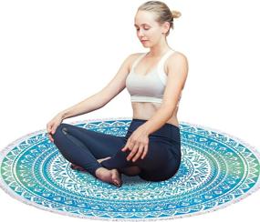 img 2 attached to 🌿 Bonsai Tree Mandala Round Beach Towel: Sand Proof, Extra Large Boho Blanket for Indian Hippie Vibes - Perfect for Meditation Yoga and Beach Adventures!