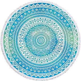 img 3 attached to 🌿 Bonsai Tree Mandala Round Beach Towel: Sand Proof, Extra Large Boho Blanket for Indian Hippie Vibes - Perfect for Meditation Yoga and Beach Adventures!