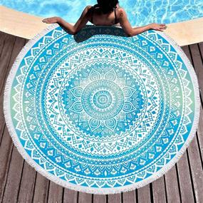img 4 attached to 🌿 Bonsai Tree Mandala Round Beach Towel: Sand Proof, Extra Large Boho Blanket for Indian Hippie Vibes - Perfect for Meditation Yoga and Beach Adventures!