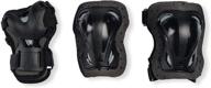 🛴 junior rollerblade skategear 3 pack - knee pads, elbow pads, and wrist guards for multi sport protection, youth in black logo