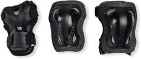 img 4 attached to 🛴 Junior Rollerblade Skategear 3 Pack - Knee Pads, Elbow Pads, and Wrist Guards for Multi Sport Protection, Youth in Black