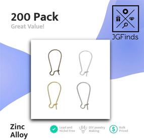 img 3 attached to 🔒 JGFinds Mixed Color Ear Wire Hooks 200 Pack: Silver, Bronze, Gold Tone Earring Findings (1 x 3/8") – Premium Quality & Variety