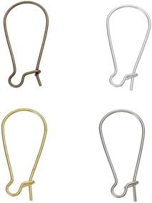 img 1 attached to 🔒 JGFinds Mixed Color Ear Wire Hooks 200 Pack: Silver, Bronze, Gold Tone Earring Findings (1 x 3/8") – Premium Quality & Variety