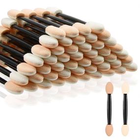 img 4 attached to 🖌️ 50pcs Disposable Black Eyeshadow Applicator Brushes - MORGLES Eyeshadow Brush Sponge Applicator for Eye Makeup