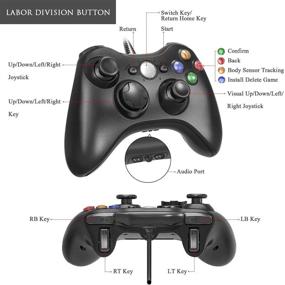 img 1 attached to 🎮 USB Wired Controller for PC Windows Linux Desktop Laptop Gamepad - Dual Vibration Black Joystick - Windows 7/8/10 PC Controller: Enhance Gaming Experience!