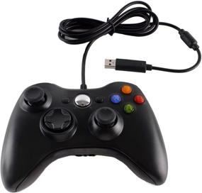 img 2 attached to 🎮 USB Wired Controller for PC Windows Linux Desktop Laptop Gamepad - Dual Vibration Black Joystick - Windows 7/8/10 PC Controller: Enhance Gaming Experience!
