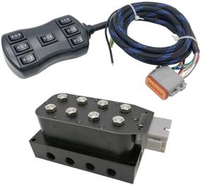 img 4 attached to High-Performance 4 Corner Solenoid Valve Air Ride Manifold for 4 Air Bag Suspension: 10ft Wired Controller with 7-Switch Remote Ports (1/4 NPT Ports)