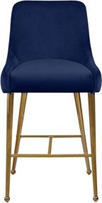 img 1 attached to 🪑 Meridian Furniture Owen Collection Modern Velvet Upholstered Counter Stool - Set of 2, Navy