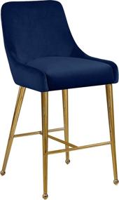 img 2 attached to 🪑 Meridian Furniture Owen Collection Modern Velvet Upholstered Counter Stool - Set of 2, Navy