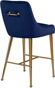 img 3 attached to 🪑 Meridian Furniture Owen Collection Modern Velvet Upholstered Counter Stool - Set of 2, Navy