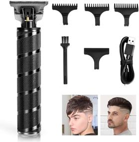 img 4 attached to 💇 Men's Zero Gapped Hair Clippers - KASEEMI T-Blade Pro Li Outline Trimmers for Hair Cutting, Cordless & USB Quick Charge, Waterproof T Outliner Trimmers (Black)
