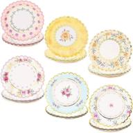 👶 baby shower floral paper plates - 7 inch, 48 pack logo