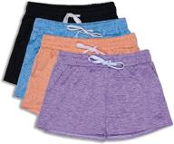 🏃 girls' 4 pack dry-fit performance running shorts: with drawstring, pockets, and excellent athletic abilities logo