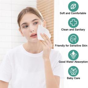 img 1 attached to 🧻 100PCS Cotton Facial Tissue Towels - Ideal for Sensitive Skin, Makeup Removal, and Face Cleansing - Disposable, Dry and Wet Use Options Included