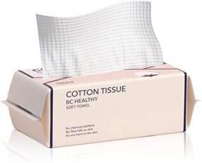 img 4 attached to 🧻 100PCS Cotton Facial Tissue Towels - Ideal for Sensitive Skin, Makeup Removal, and Face Cleansing - Disposable, Dry and Wet Use Options Included