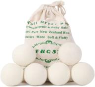 🧺 organic xl 6-pack of fhqsx wool dryer balls - reusable natural fabric softener, reducing wrinkles as dryer sheets alternative logo