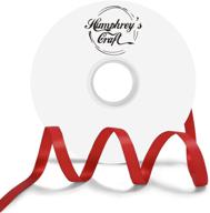 humphrey's craft 3/8 inch red double faced satin ribbon - 50 yards | variety of colors for crafts, gift wrapping, diy bows, bouquet decoration, sewing, christmas tree, wedding, invitation cards | enhanced seo logo